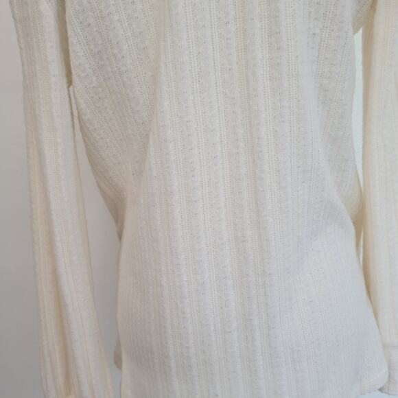 Anthropologie Maeve Rafaela Hacci Sweater Faux Wrap Ivory Surplice Women XS - Picture 9 of 14